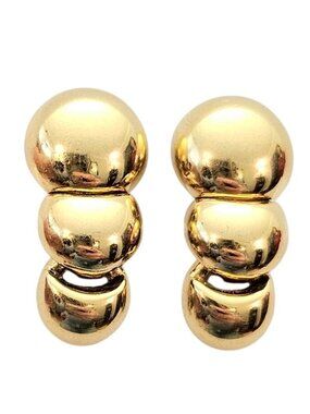 Napier Clip On Round Disc Dangle Earrings Signed, J657
